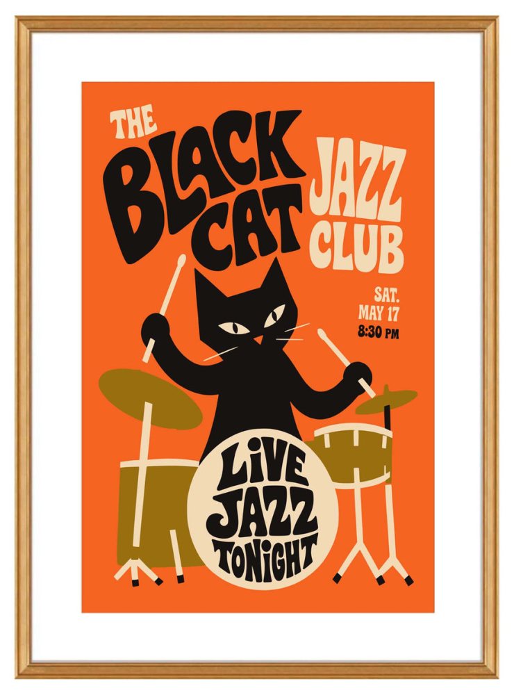 Black Cat Jazz Club Poster