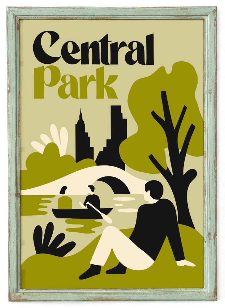 Central Park Travel Poster Print