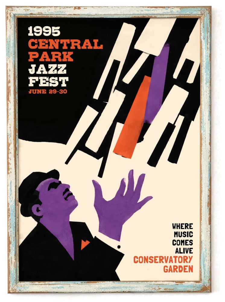 Central Park Jazz Festival Abstract Poster