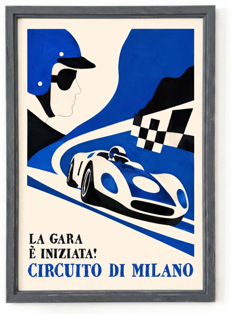 Circuito di Milano Vintage Racing Poster