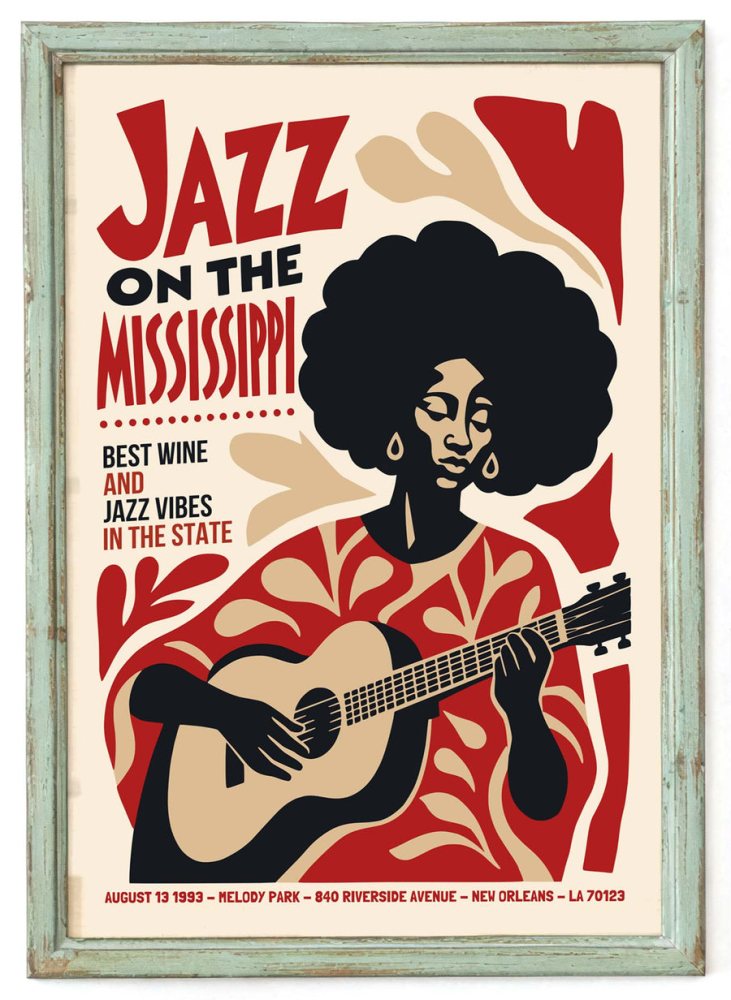 Jazz On The Mississippi Print