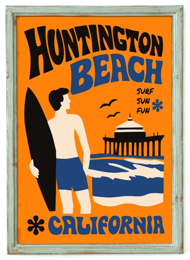 Huntington Beach Surf Print