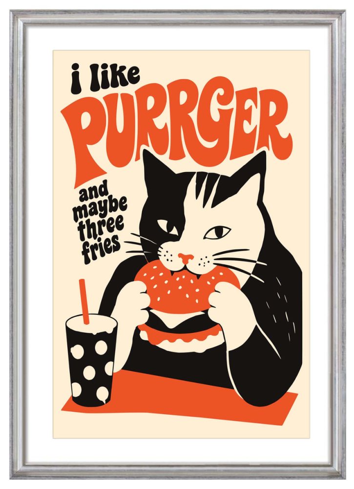 Cat Burger Humor Poster