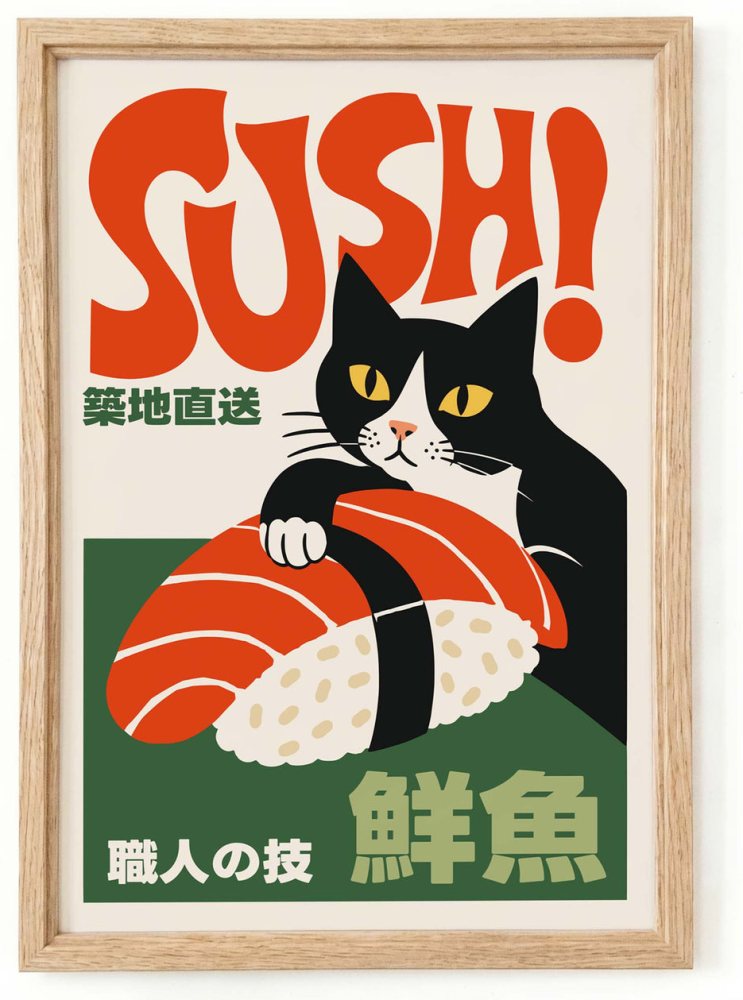 Sushi Cat Wall Art