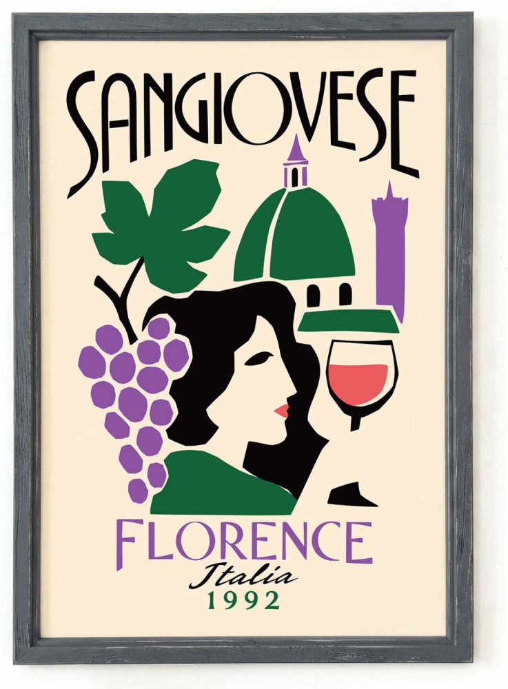 Sangiovese Florence Italia Vintage Travel Poster