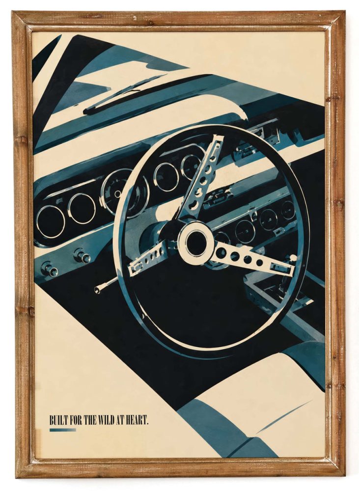 Classic Car Interior Garage Poster