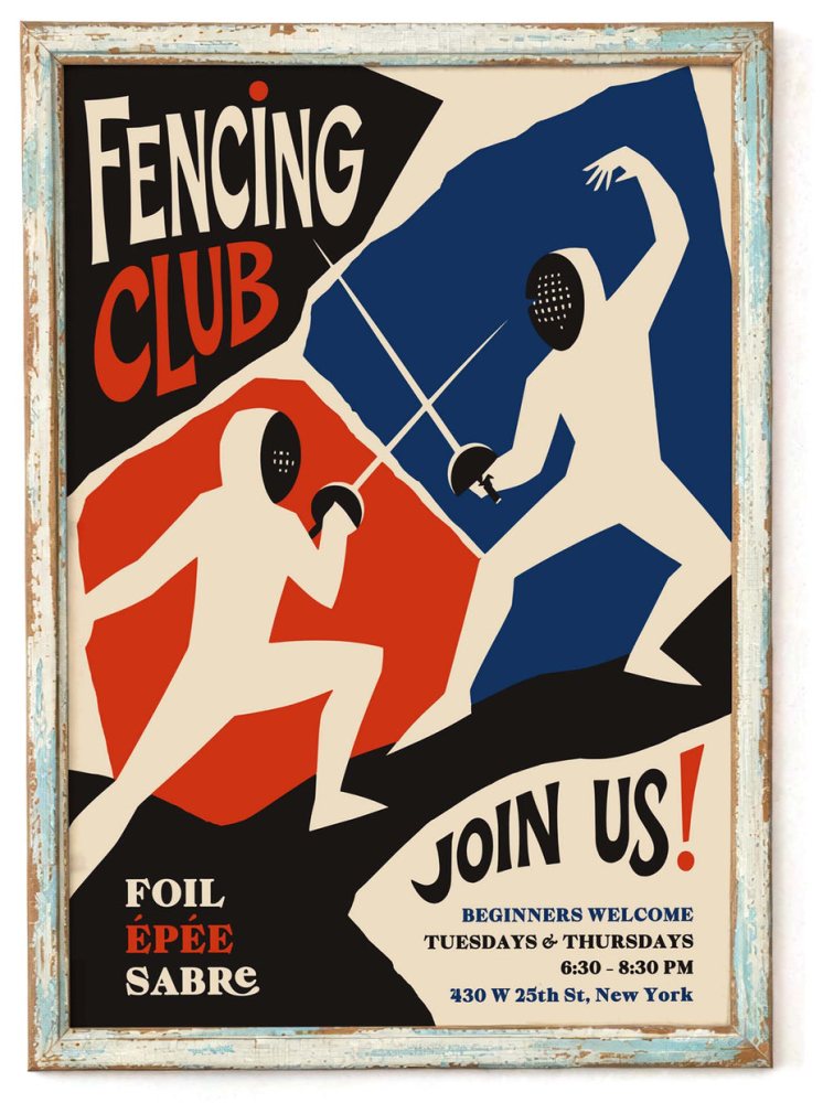 Fencing Club Gym Wall Art