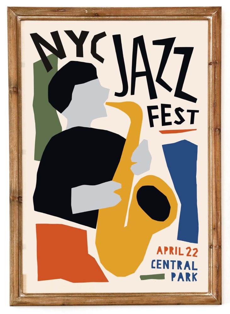 NYC Jazz Festival Living Room Print