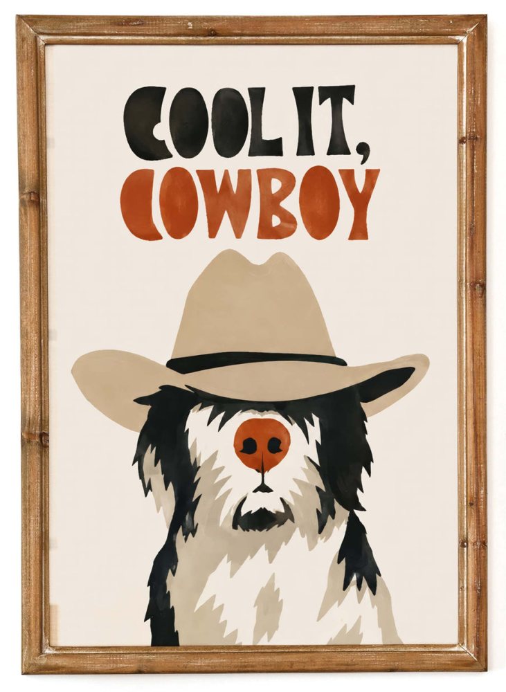 Cowboy Dog Poster Living Room