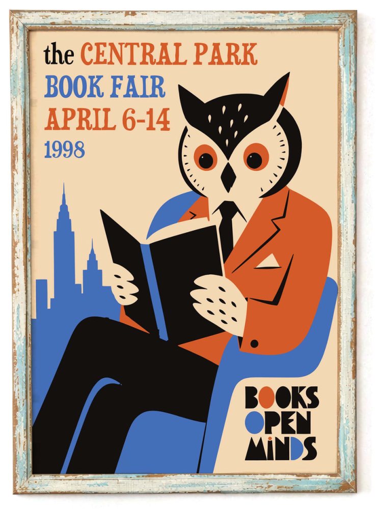 Central Park Book Fair Wall Art Library