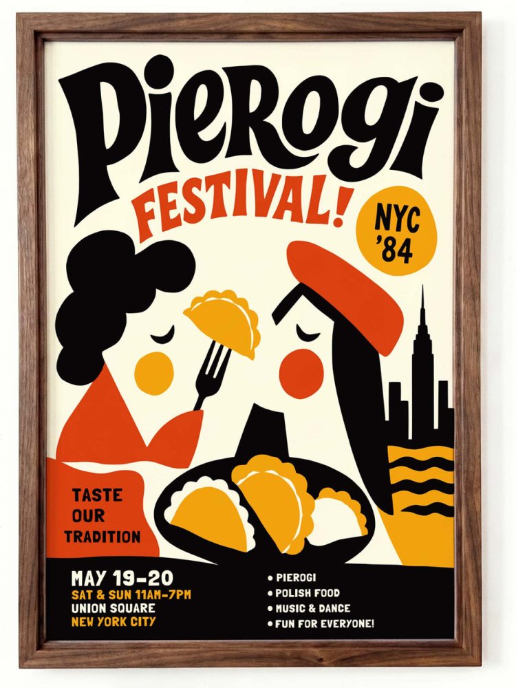 Pierogi Festival Print Kitchen Dining Room