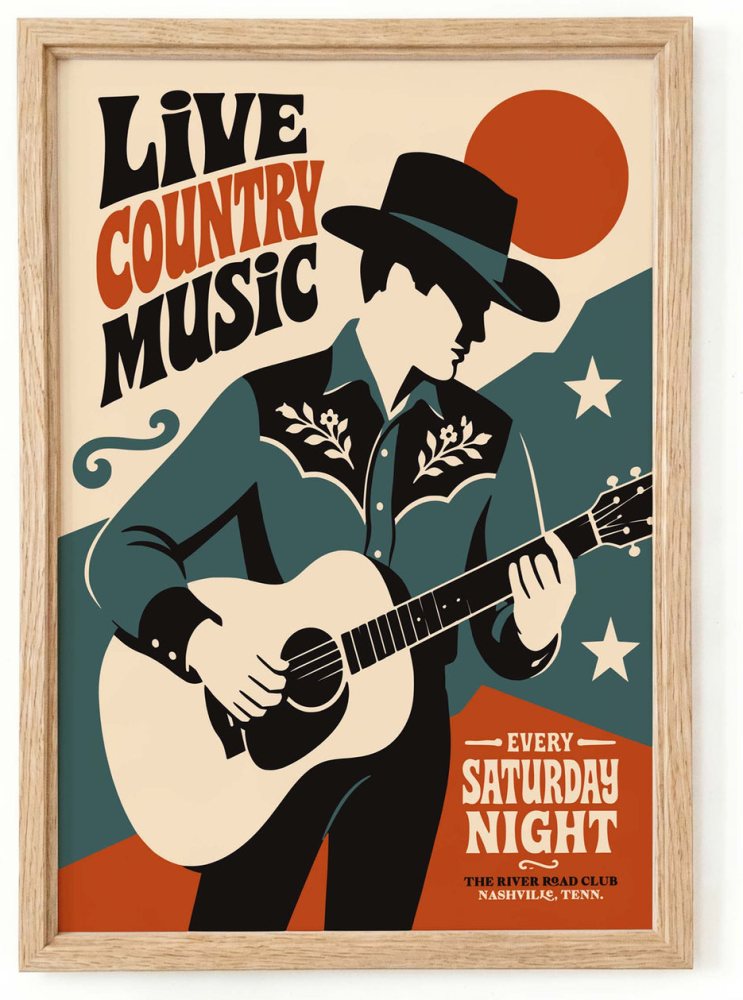 Country Music Wall Art Living Room