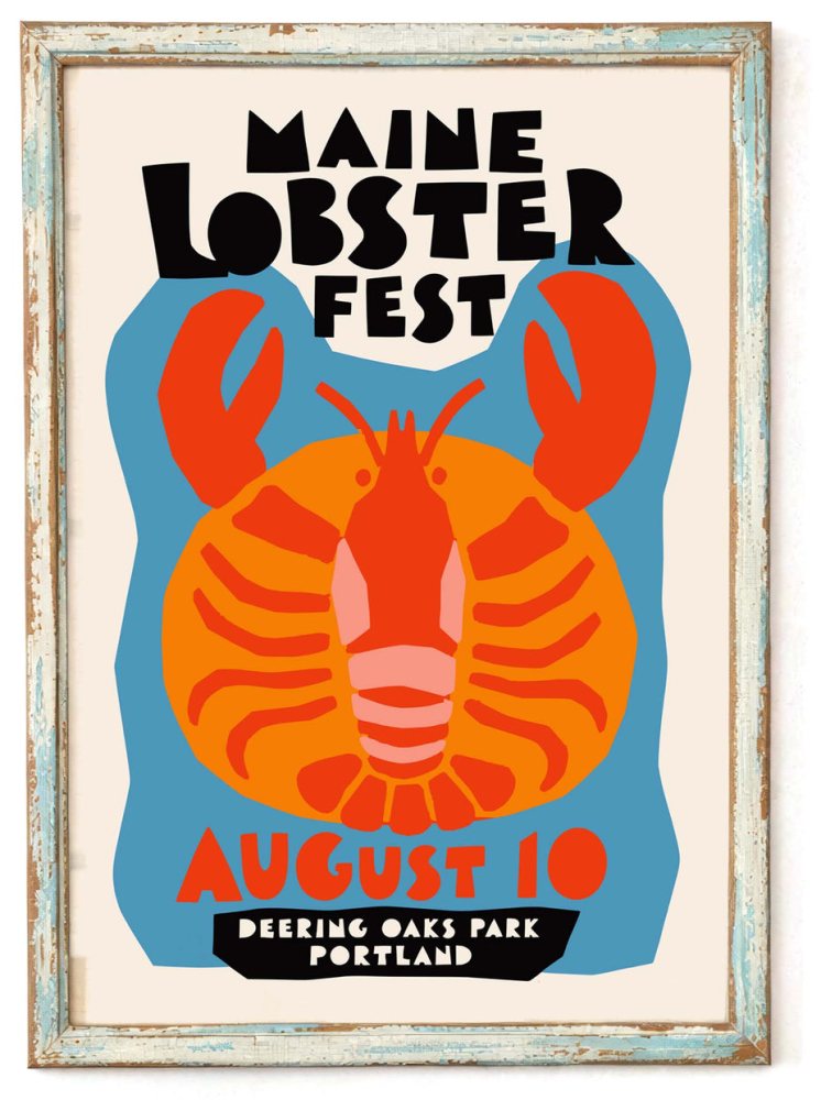 Maine Lobster Fest Print Kitchen Dining