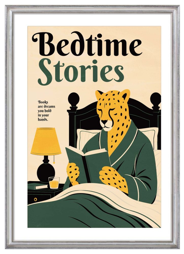 Cheetah Reading Print For Bedroom