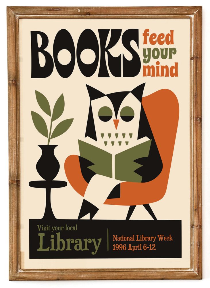 Library Reading Office Print