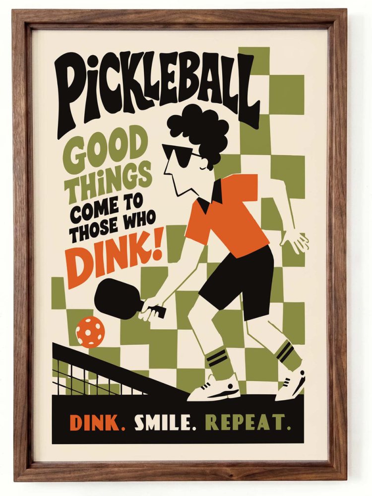 Pickleball Game Room Wall Art