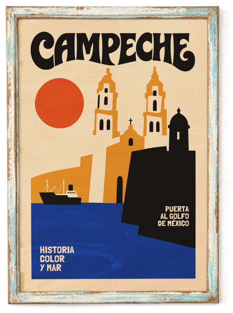 Campeche Mexico Travel Poster