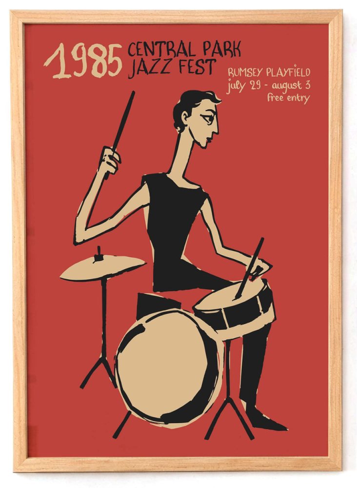 Central Park Jazz Fest Poster Wall Art For Living Room