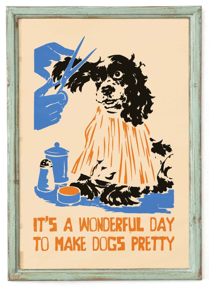 Dog Grooming Bathroom Wall Art