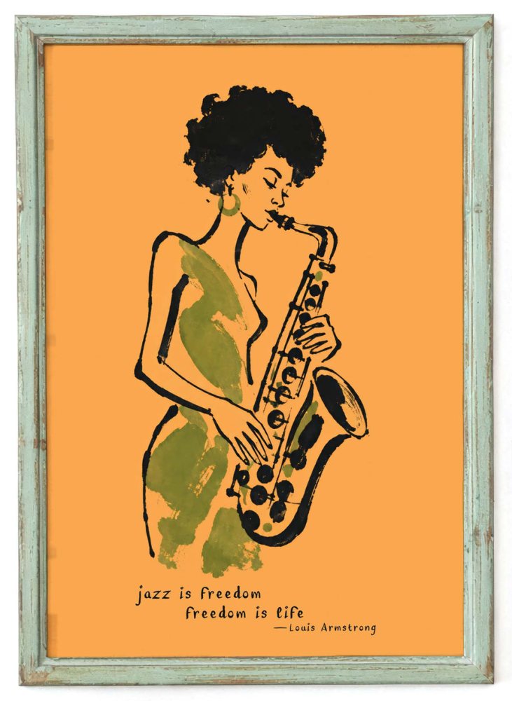 Jazz Saxophone Wall Print Music Room