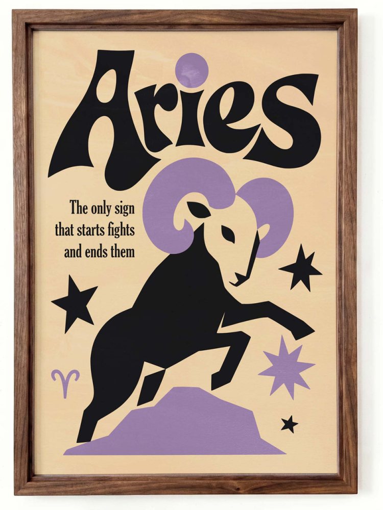 Aries Zodiac Wall Print Bedroom