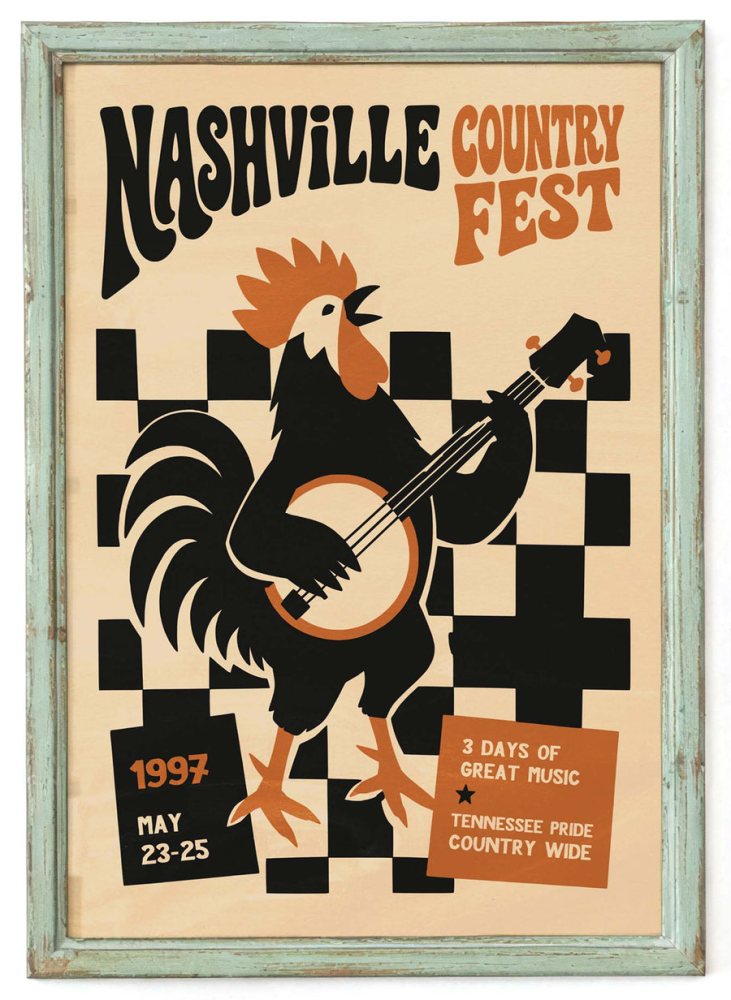 Nashville Country Fest Poster For Music Room