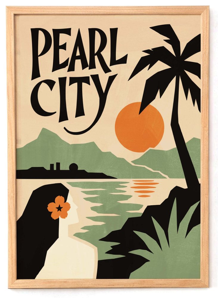 Pearl City Poster For Coastal Living Room