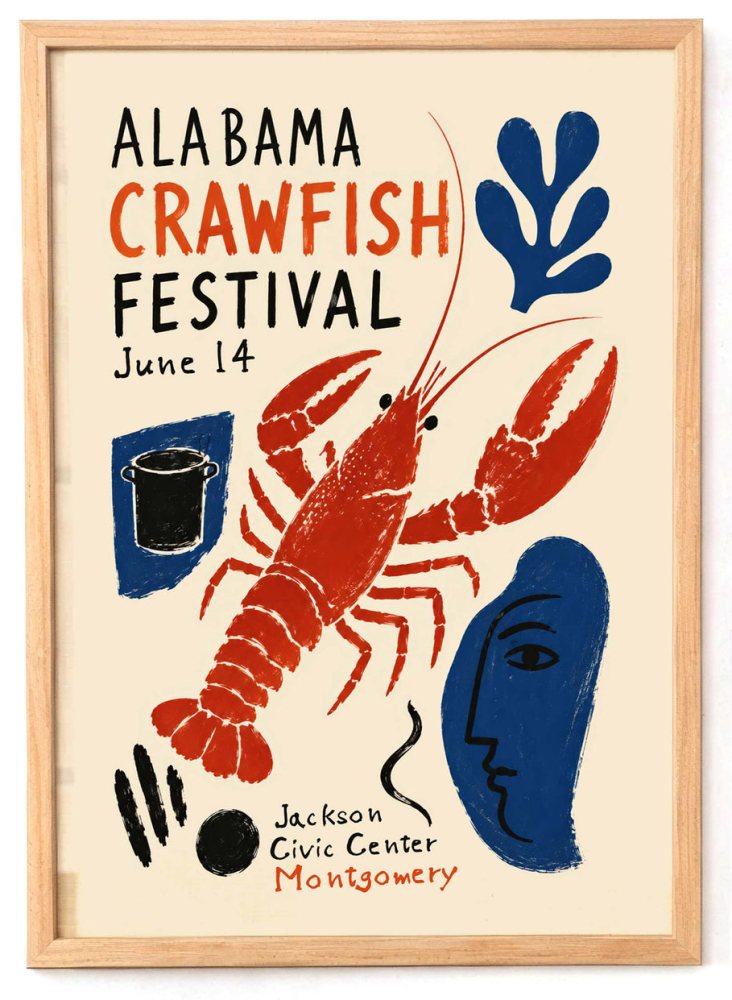 Alabama Crawfish Festival Poster Print