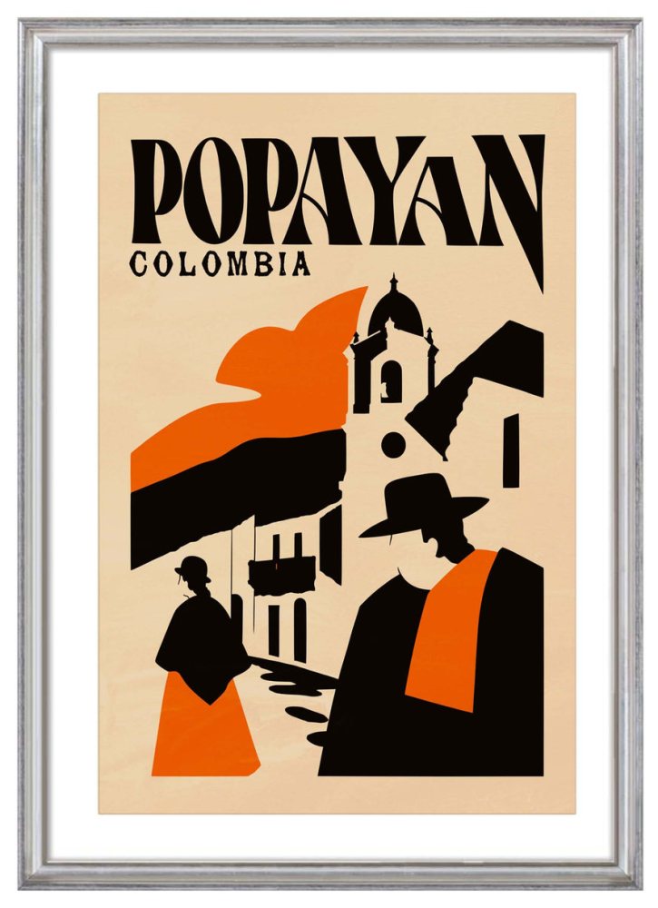 Popayan Colombia Travel Poster