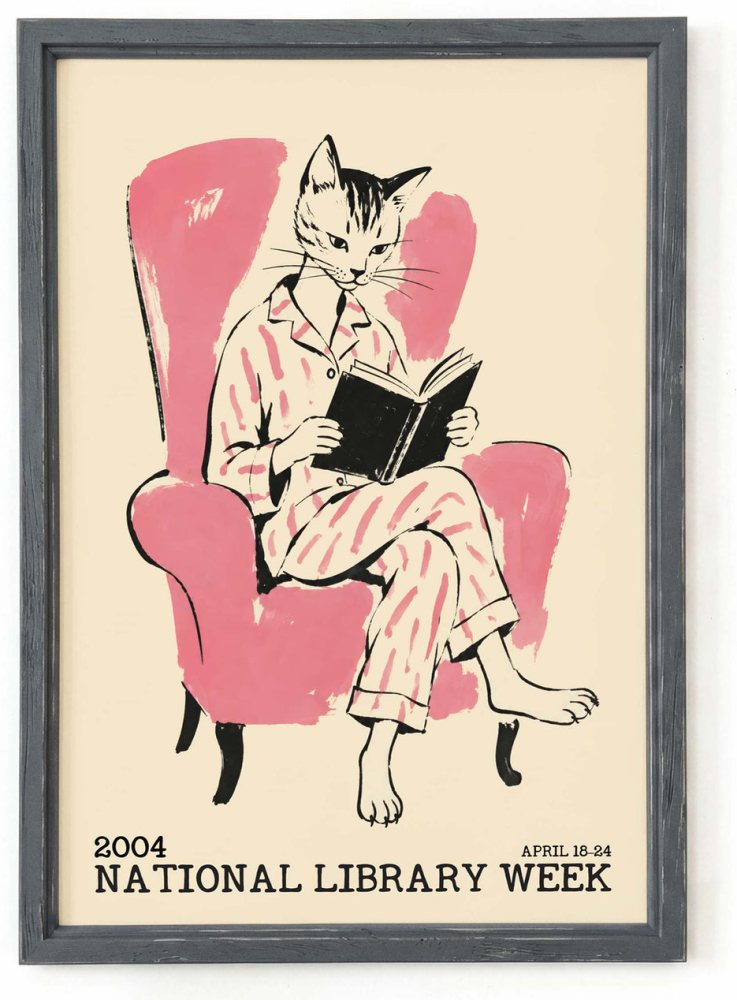 National Library Week Cat Poster