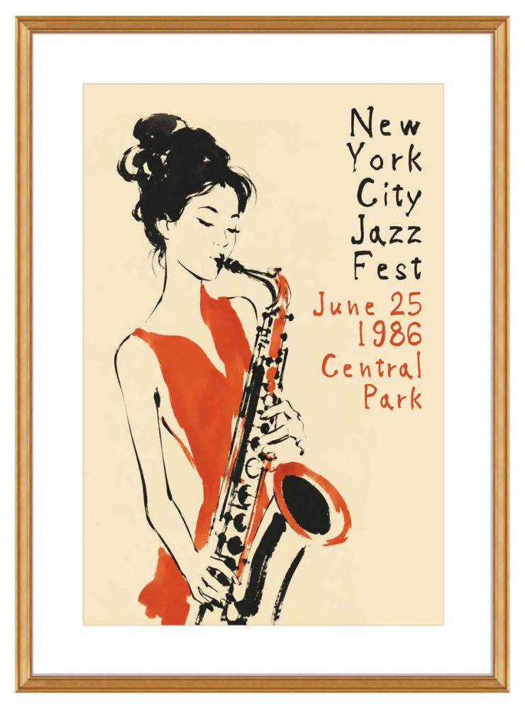 New York Jazz Saxophone Poster