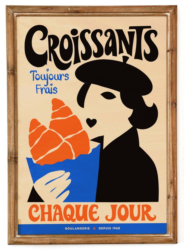 French Croissant Bakery Wall Print