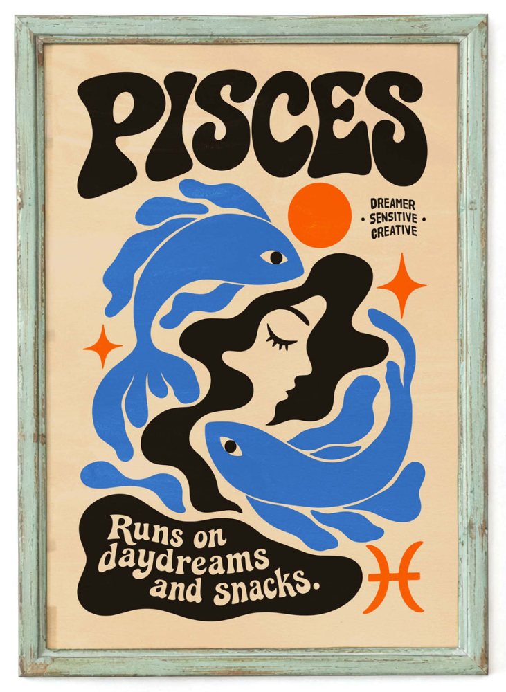 Pisces Zodiac Dreamer Wall Art