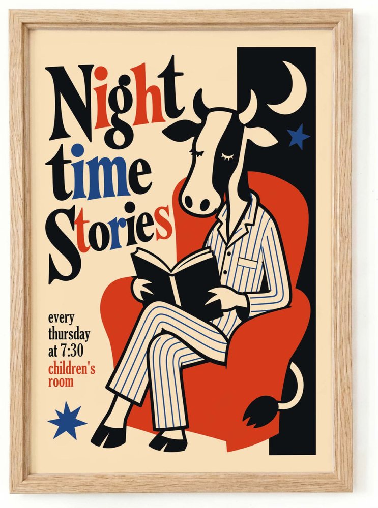 Night Time Stories Reading Poster