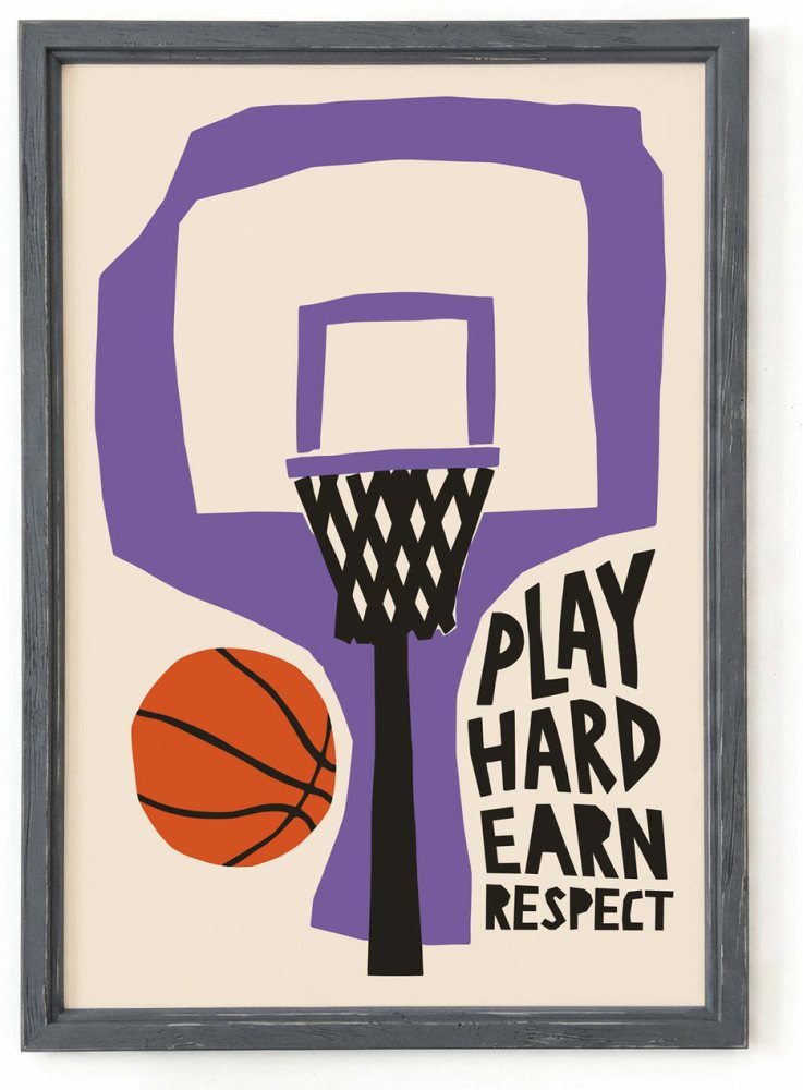 Basketball Hoop Motivation Wall Print