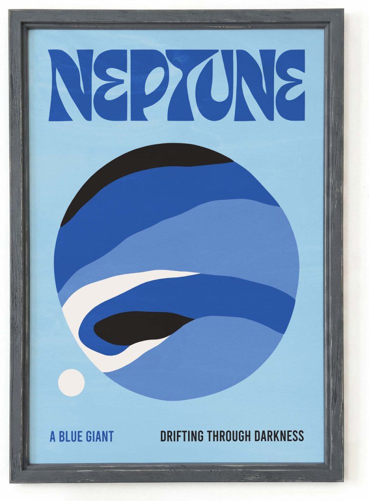Neptune Blue Giant Space Poster Print