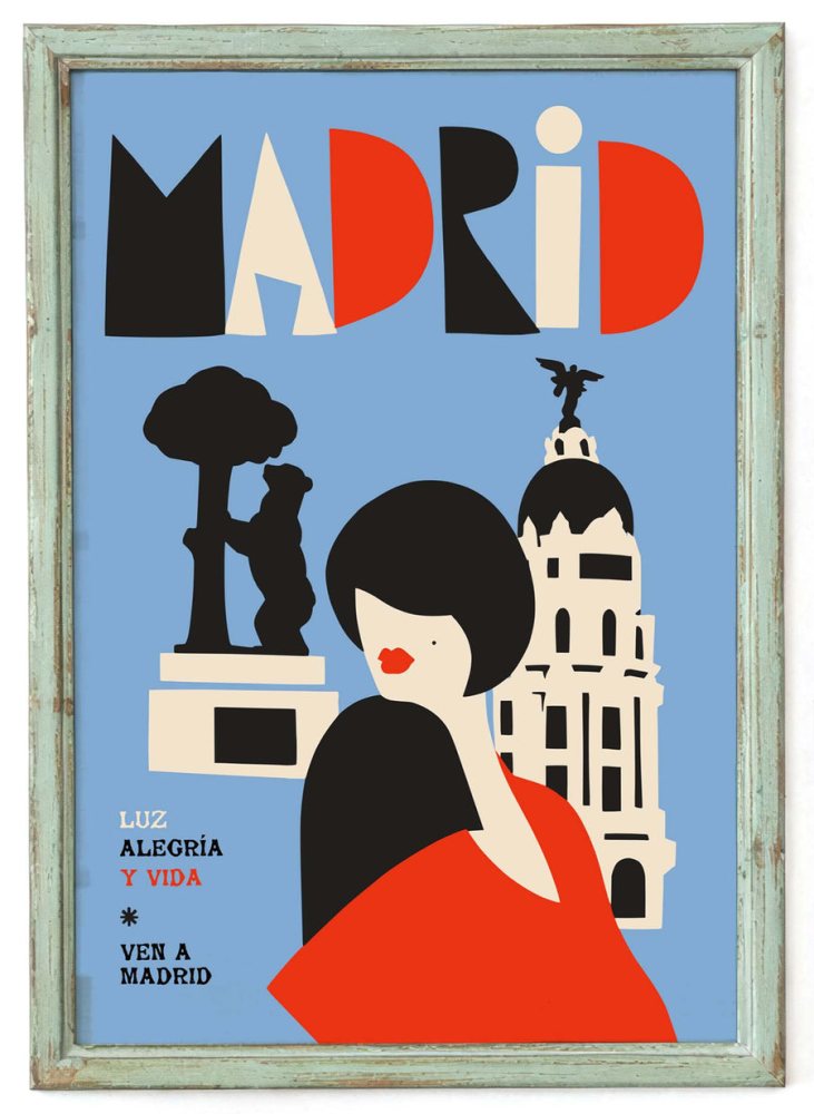Madrid Spain Travel Poster Print