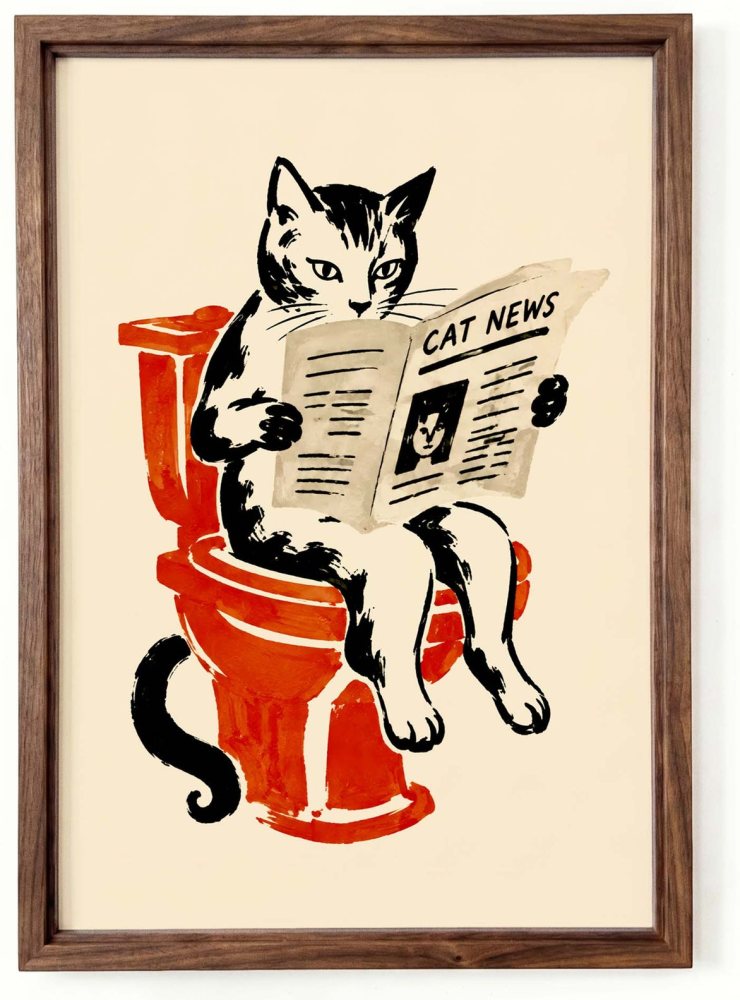 Cat News Newspaper Poster