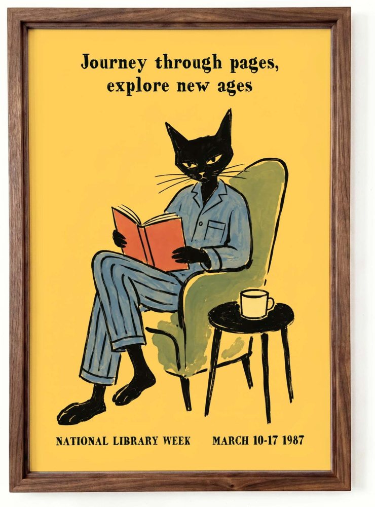 National Library Week Cat Poster