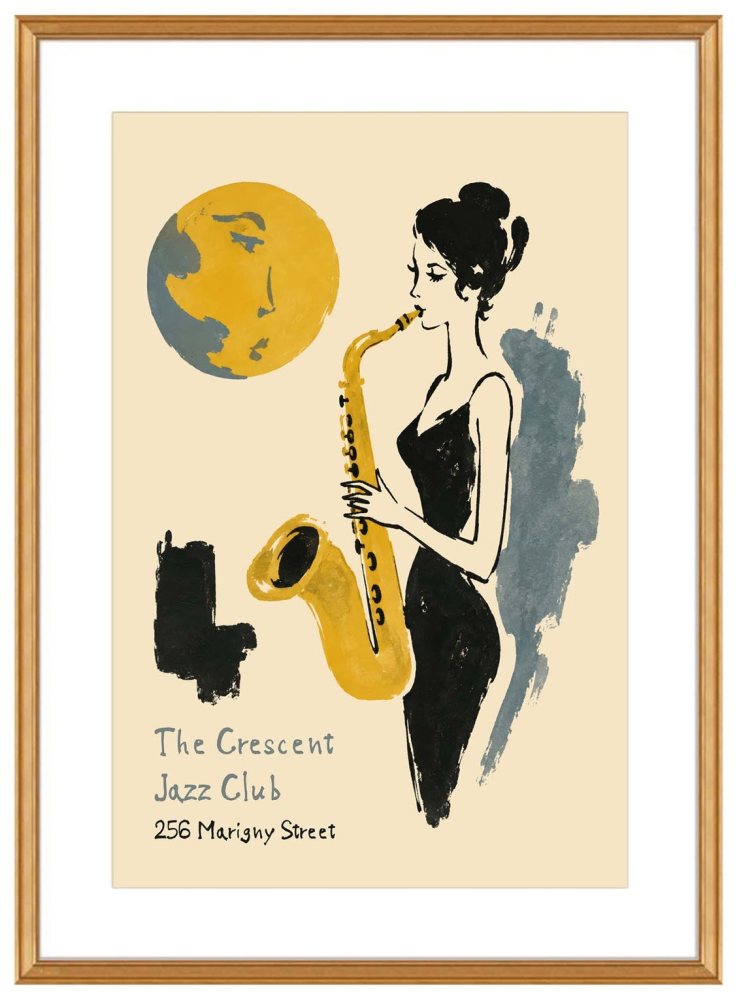 Jazz Saxophone Woman Wall Art