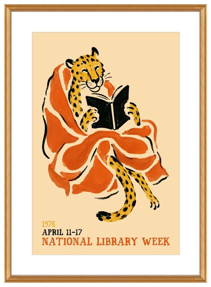 National Library Week Leopard Poster