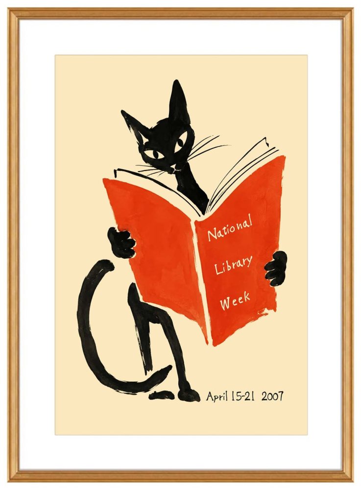 National Library Week Black Cat Poster