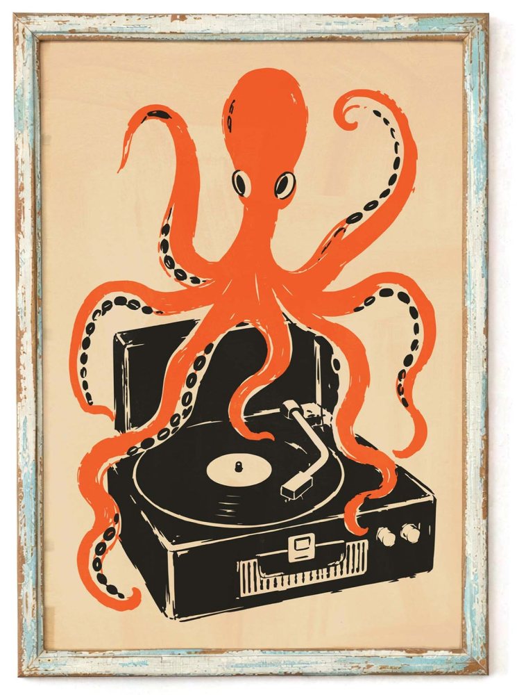 Octopus Turntable Wall Art Print