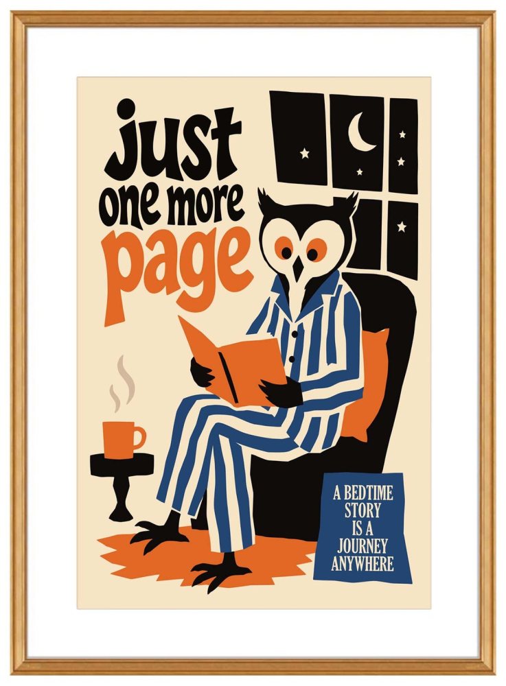 Owl Bedtime Reading Wall Art