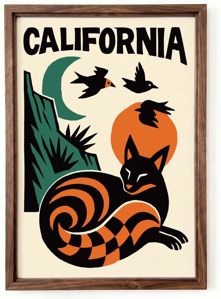 California Fox Wildlife Print