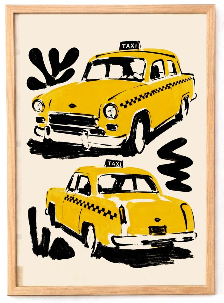 Vintage Yellow Taxi Poster