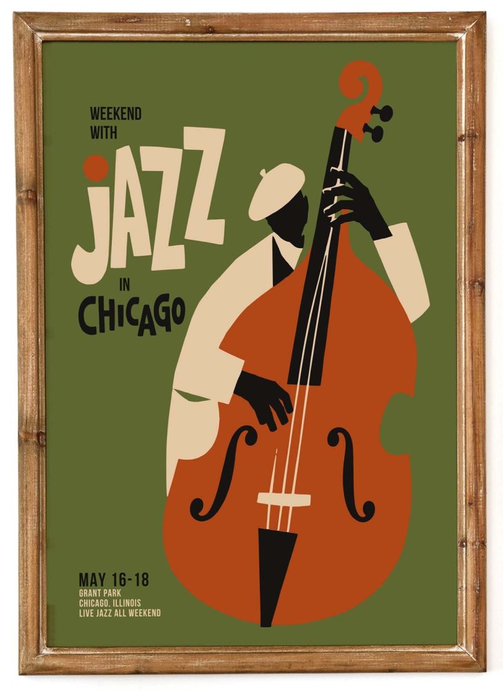 Chicago Jazz Bass Print