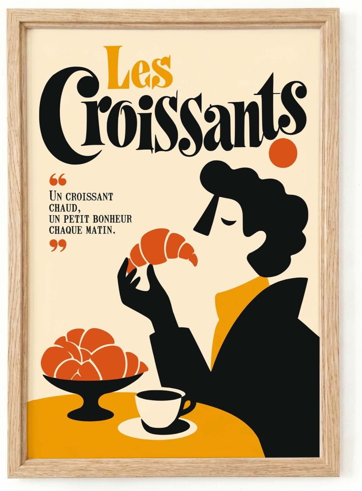 French Croissant Cafe Print