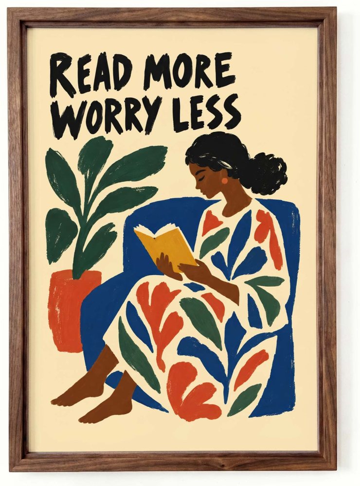 Woman Reading Book Wall Art