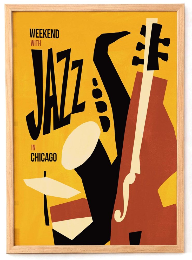Chicago Jazz Instruments Wall Art